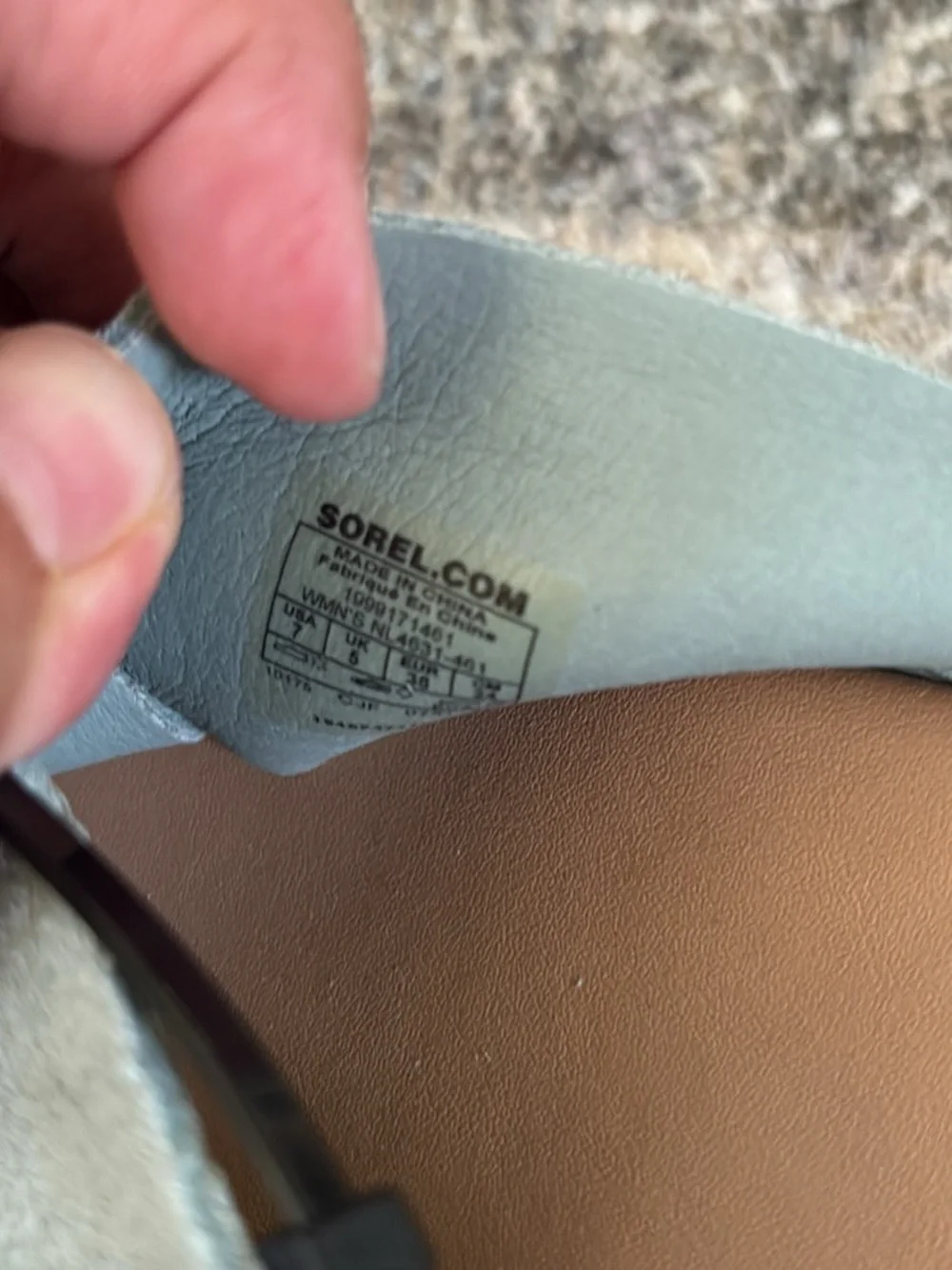 Sorel Pale Blue Suede Crossover Wedge Slides